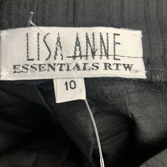 Lisa Anne Essentials RTW Size 10 Silk Skirt Black Pleated A Line Midi Length - Picture 3 of 4